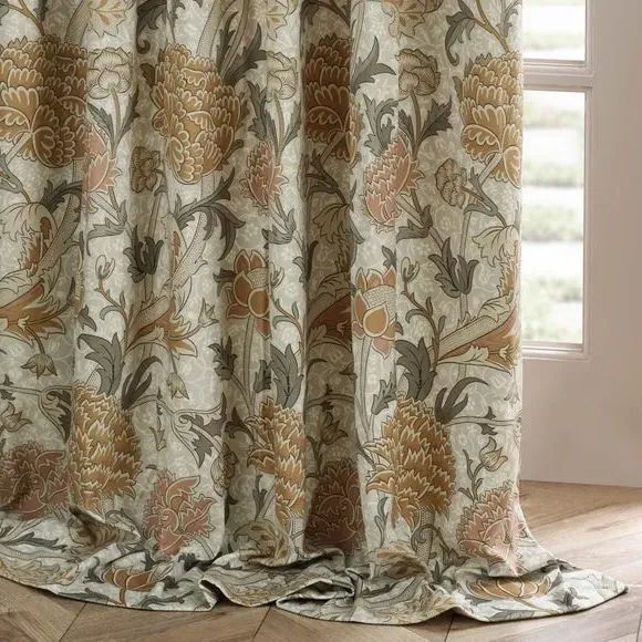 Pencil Pleat Curtains with Lining - Stone, Chenille