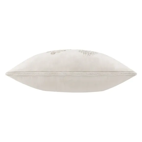 Rectangle Cushion with Embroidery - Linen, Velvet