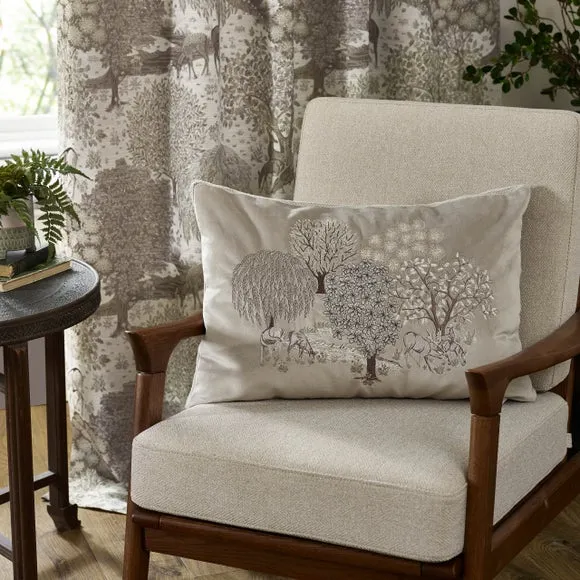 Rectangle Cushion with Embroidery - Linen, Velvet image