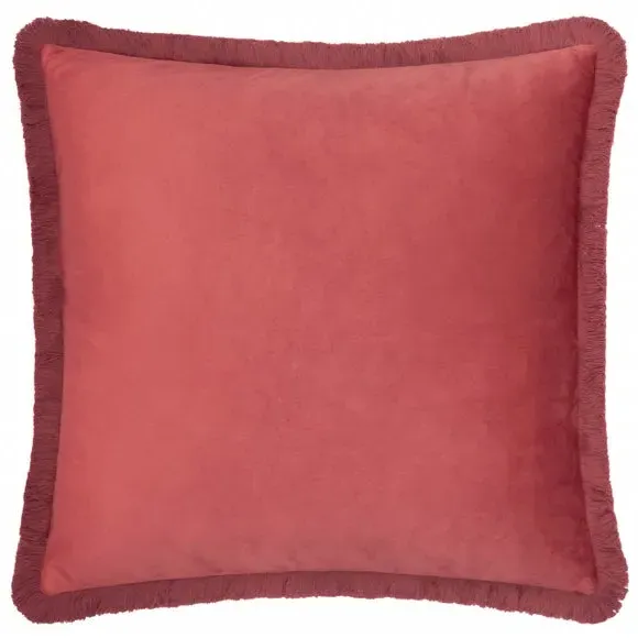 Square Cushion with Embroidery - Berry, Velvet