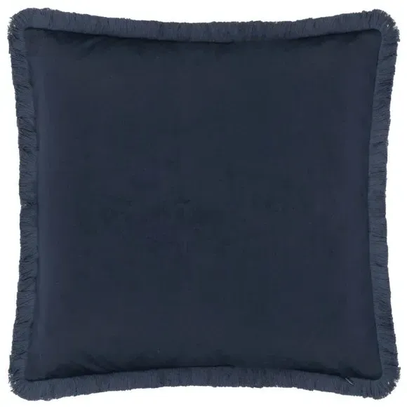 Square Cushion with Embroidery - Indigo, Velvet