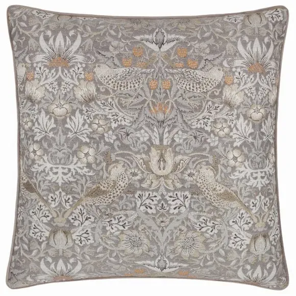 Square Cushion with Feather Fill - Biscuit, Jacquard