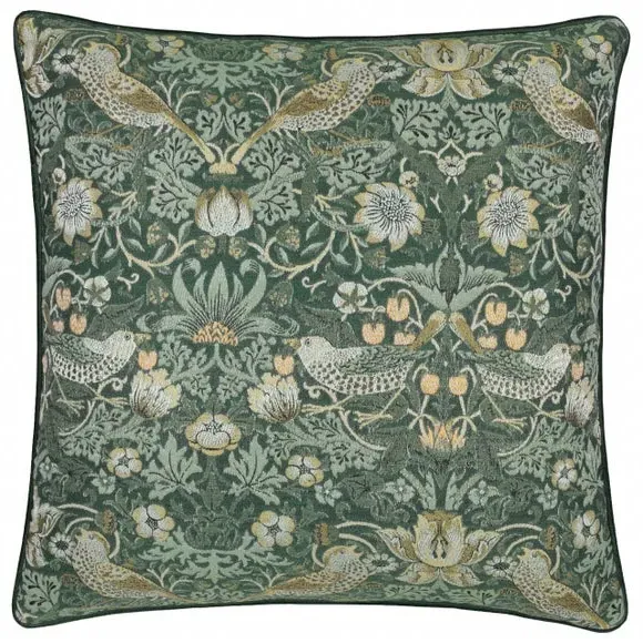 Square Cushion with Feather Fill - Forest, Jacquard