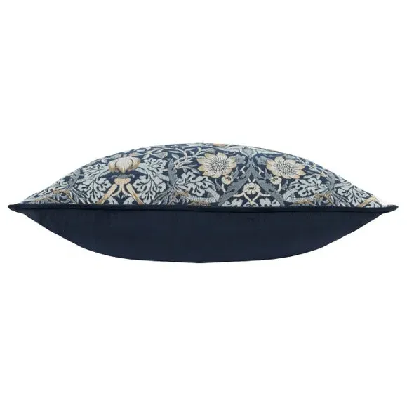 Square Cushion with Feather Fill - Indigo, Jacquard