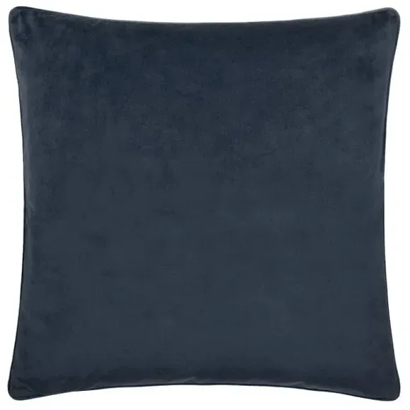Square Cushion with Feather Fill - Indigo, Jacquard