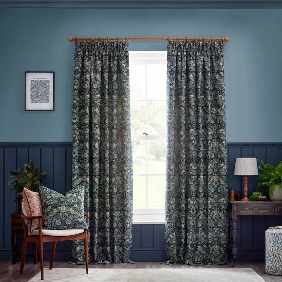 Square Cushion with Feather Fill - Indigo, Jacquard