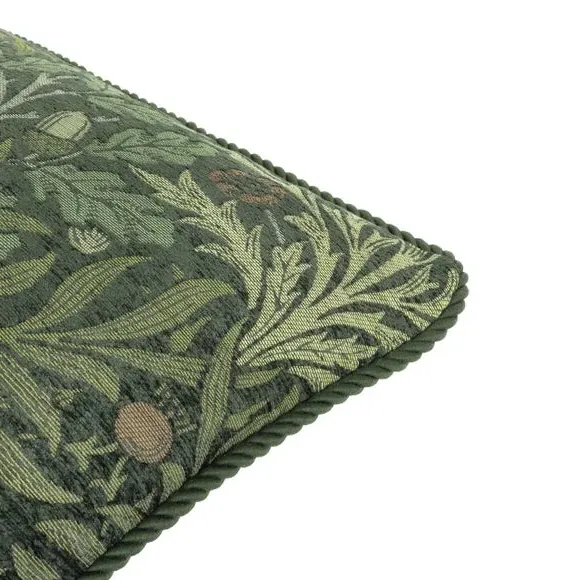 Square Cushion with Rope Trim - Forest, Polyester