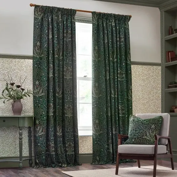 Square Cushion with Rope Trim - Forest, Polyester