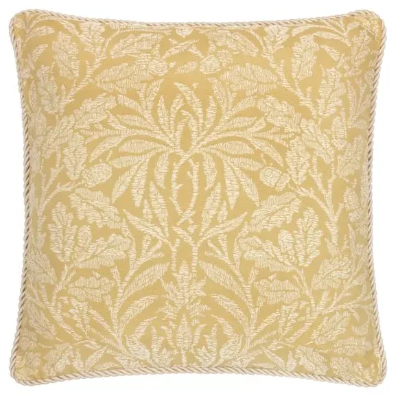 Square Cushion with Rope Trim - Gold, Polyester