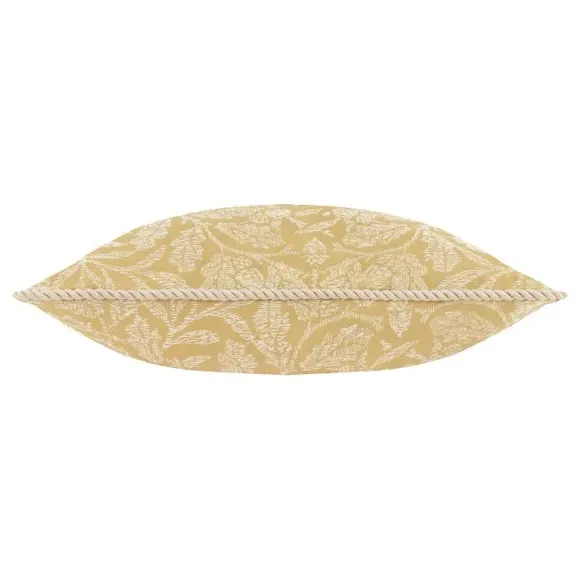 Square Cushion with Rope Trim - Gold, Polyester