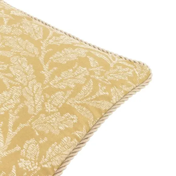 Square Cushion with Rope Trim - Gold, Polyester