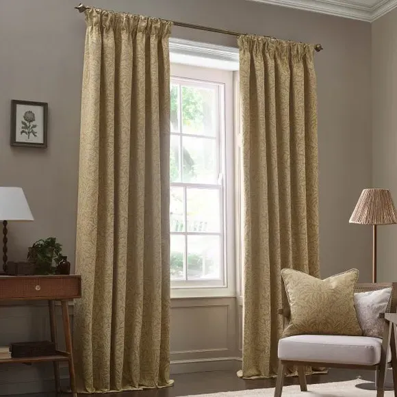 Square Cushion with Rope Trim - Gold, Polyester