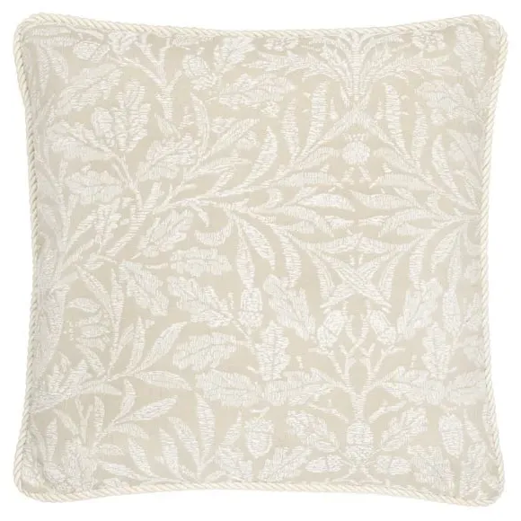 Square Cushion with Rope Trim - Linen, Polyester
