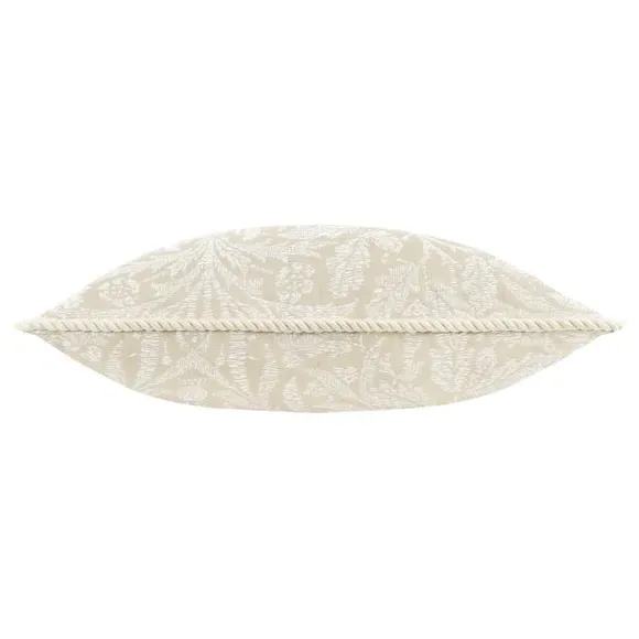 Square Cushion with Rope Trim - Linen, Polyester