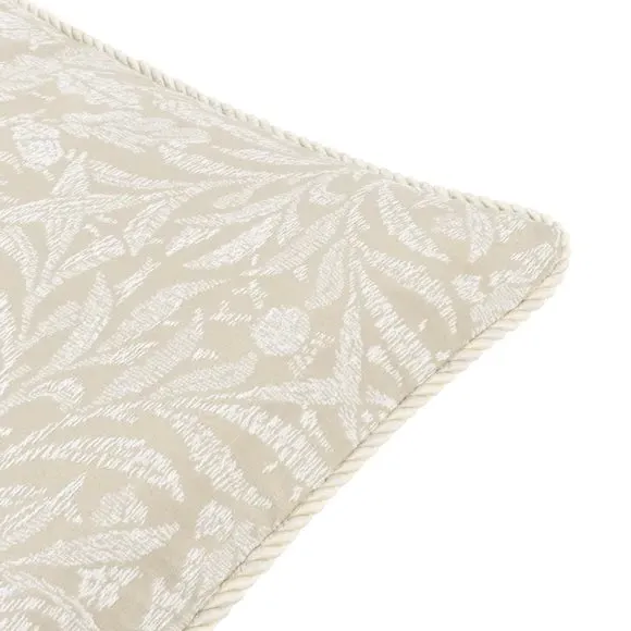 Square Cushion with Rope Trim - Linen, Polyester