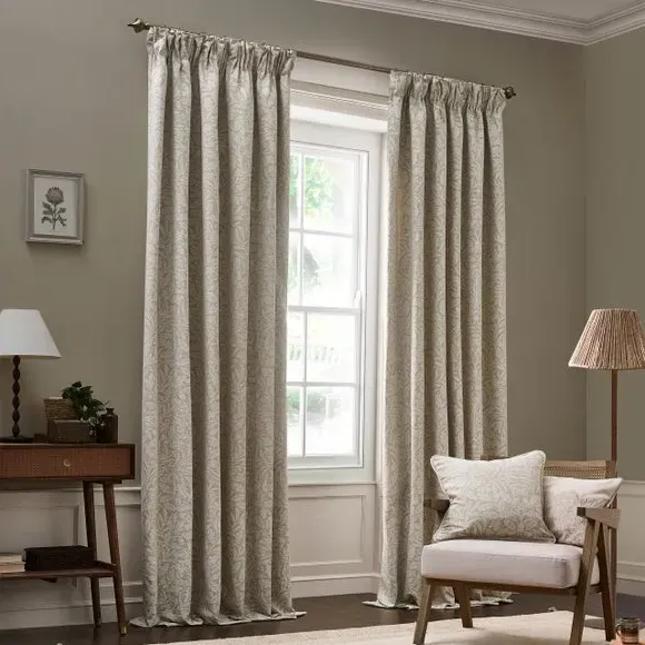 Square Cushion with Rope Trim - Linen, Polyester