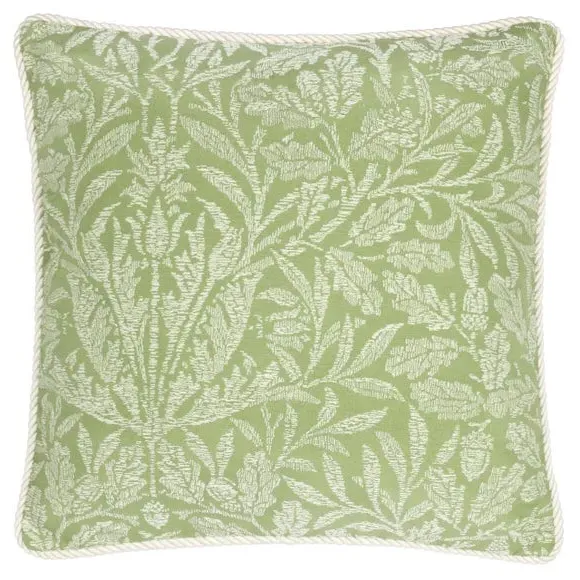 Square Cushion with Rope Trim - Sage, Polyester