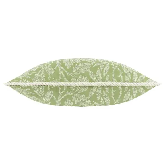 Square Cushion with Rope Trim - Sage, Polyester
