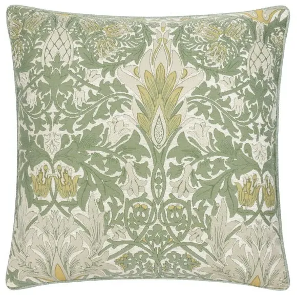 Square Cushion with Zip Closure - Sage, Chenille