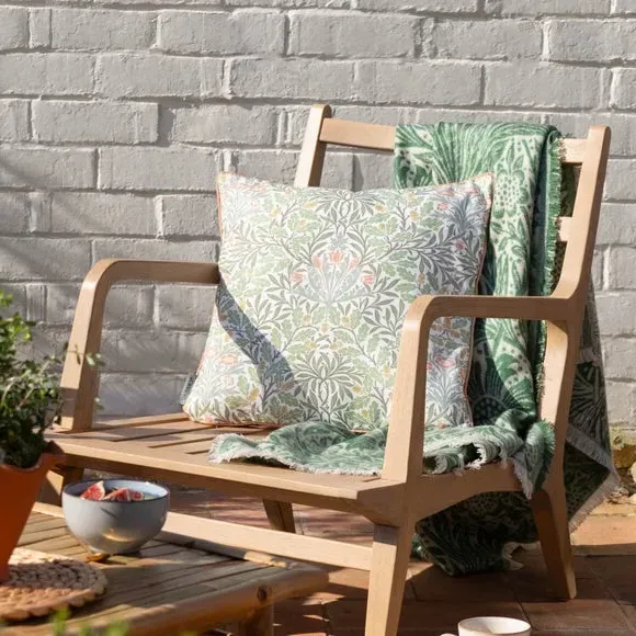 Square Outdoor Cushion with Acorn Pattern - Mineral image