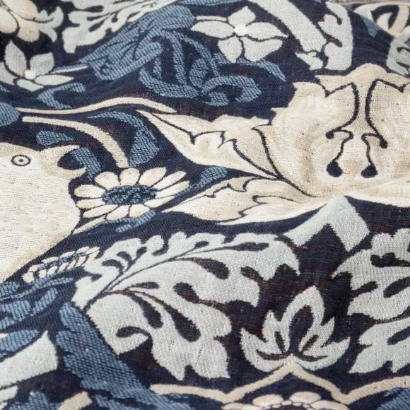 Strawberry Thief Throw Blanket - Indigo, Cotton