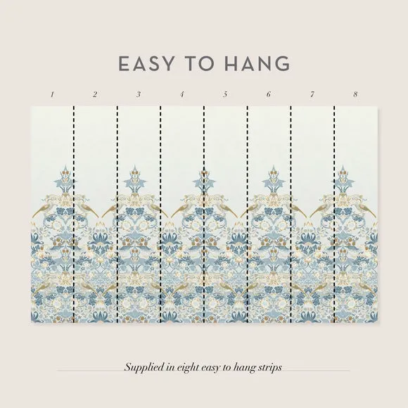 Strawberry Thief Wall Mural - Light Blue