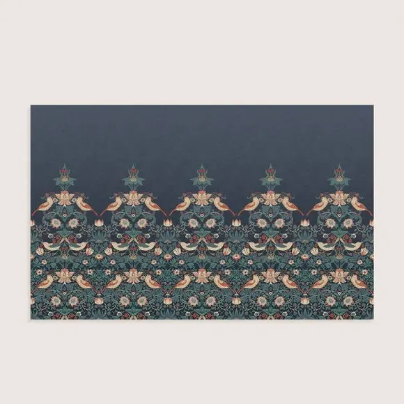 Strawberry Thief Wall Mural - Navy