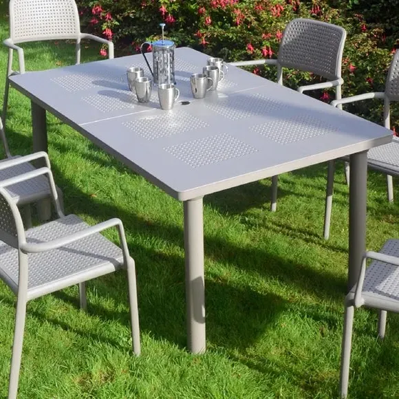 6-Seater Extendable Dining Set - Grey, Resin