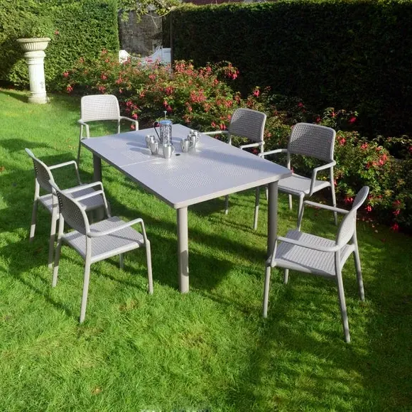6-Seater Outdoor Dining Set Extendable - Dove