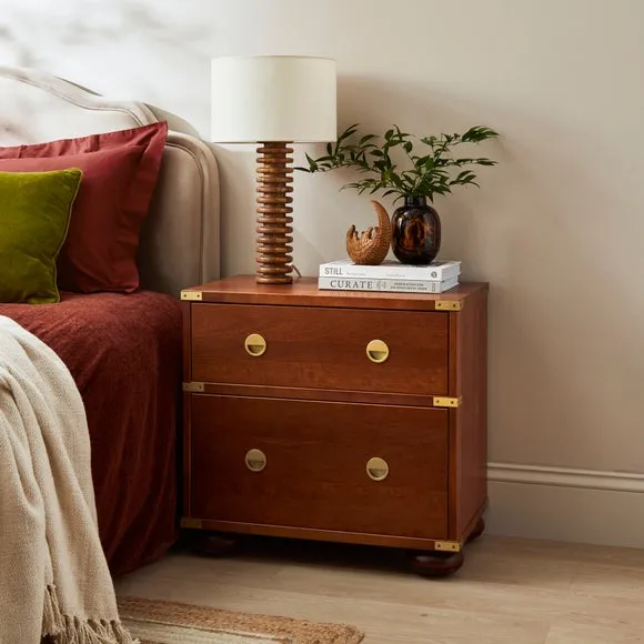 2 Drawer Bedside Table - Medium Wood, Birch