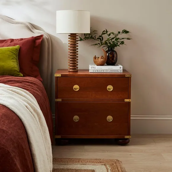 2 Drawer Bedside Table - Medium Wood, Birch image