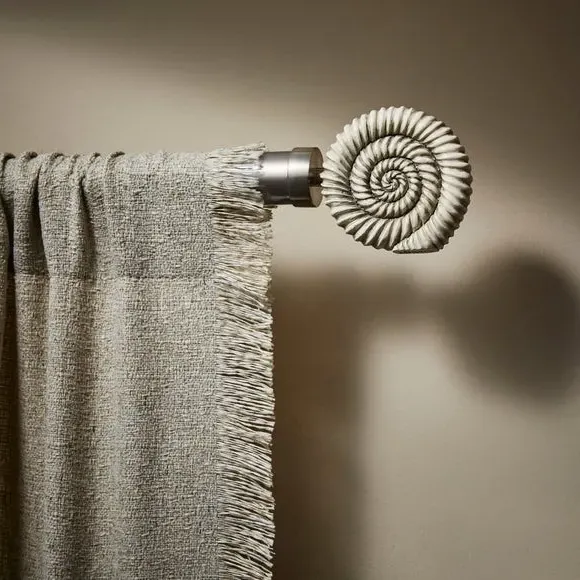 Ammonite Finial Pair - Satin Steel image