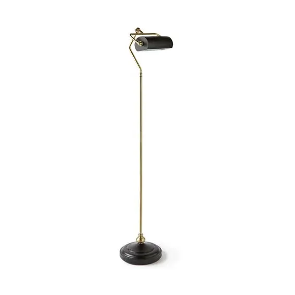 Banker Floor Lamp with Tiltable Head - Black, Metal