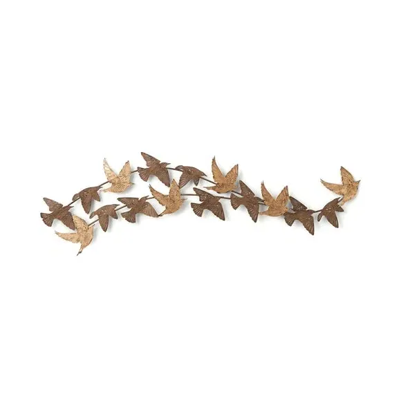 Birds Wall Art - Gold, Metal