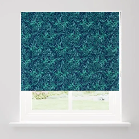 Blackout Roller Blind Marbling Print - Blue