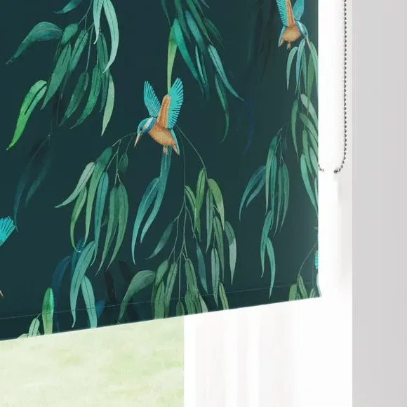 Blackout Roller Blind with Chain - Kingfisher