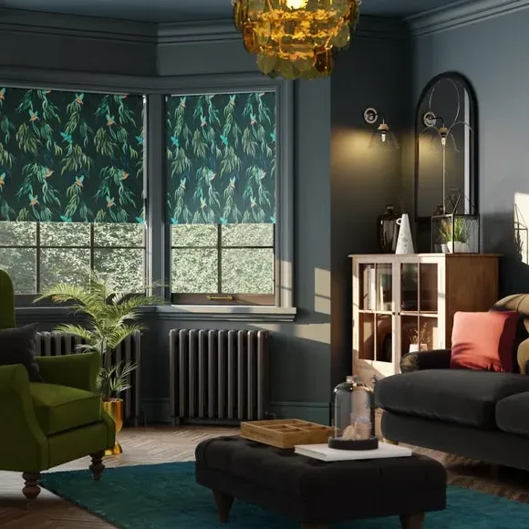 Blackout Roller Blind with Chain - Kingfisher