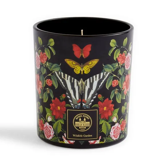 Butterfly Scented Candle - Black, Glass