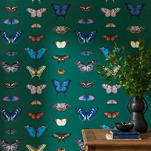 Butterfly Wallpaper - Emerald, Paper
