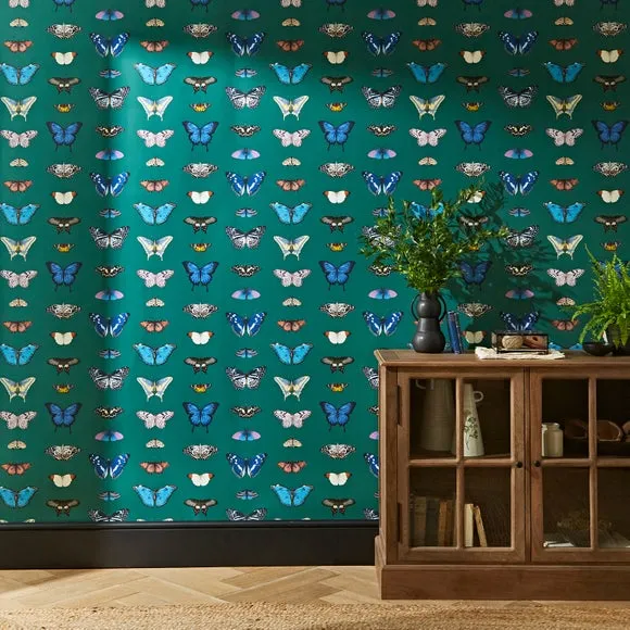 Butterfly Wallpaper - Emerald, Paper image