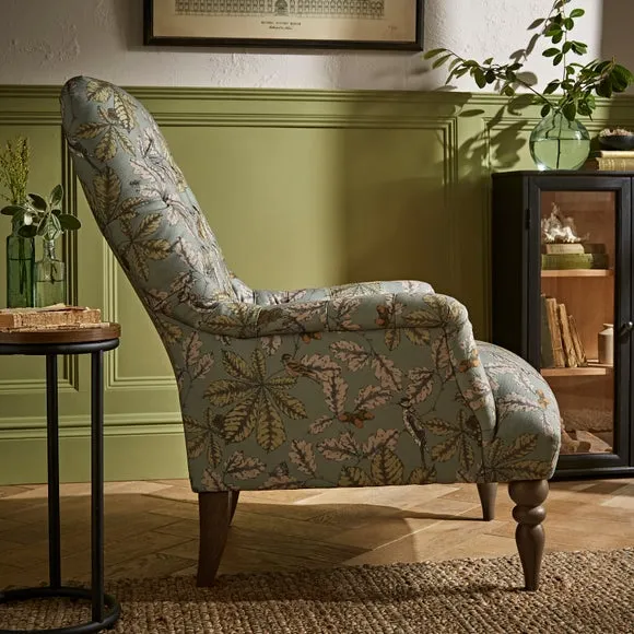 Button Back Chair - Arboretum Print, Fabric