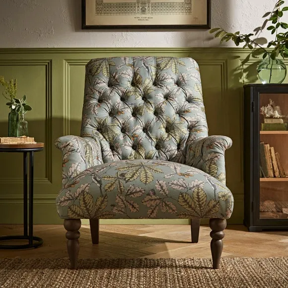 Button Back Chair - Arboretum Print, Fabric