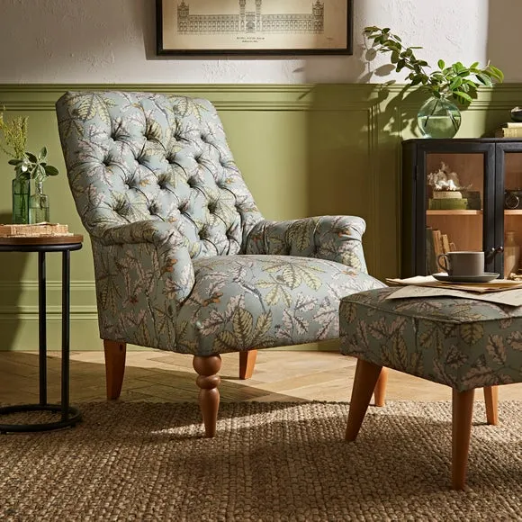 Button Back Chair - Arboretum Print, Fabric