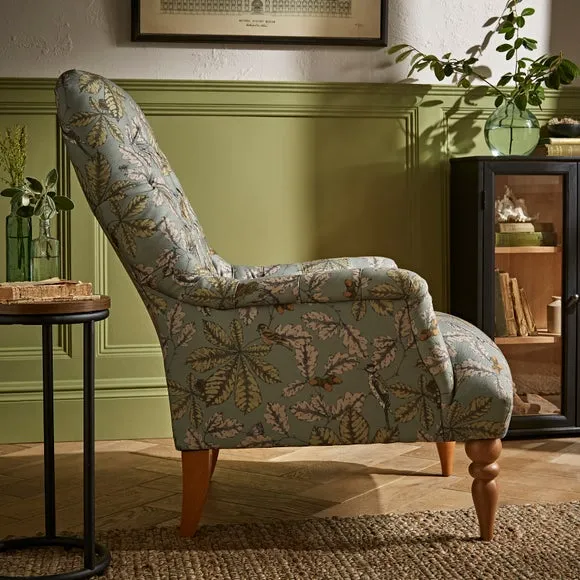 Button Back Chair - Arboretum Print, Fabric