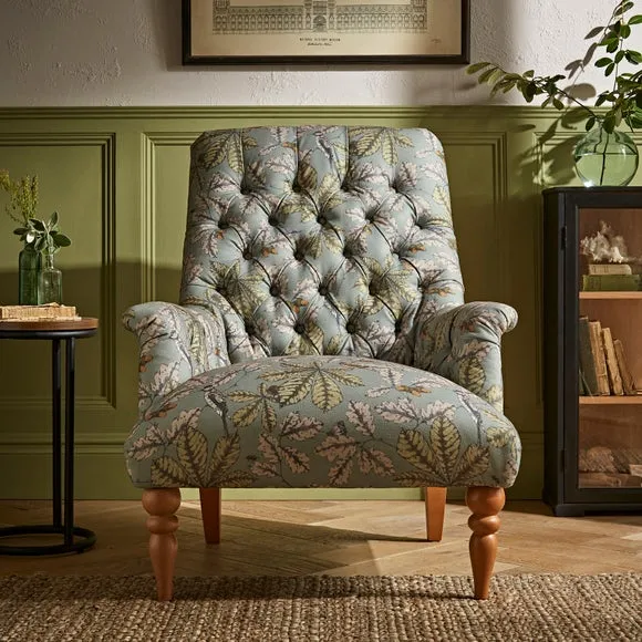 Button Back Chair - Arboretum Print, Fabric