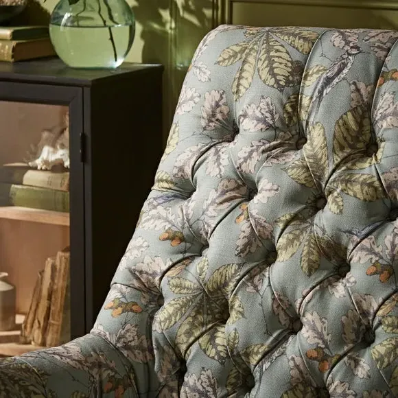 Button Back Chair - Arboretum Print, Fabric