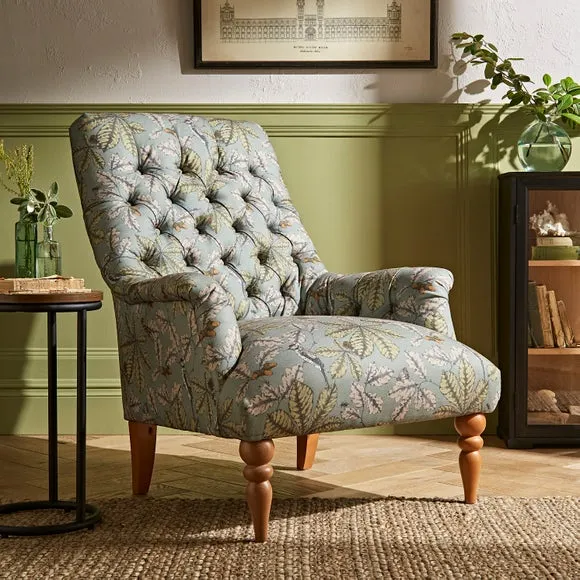 Button Back Chair - Arboretum Print, Fabric