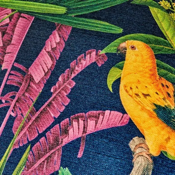 Buttoned Back Chair - Tropical Print