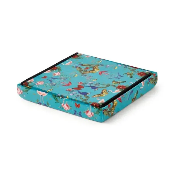 Cube Ottoman with Storage - Blue, Velvet
