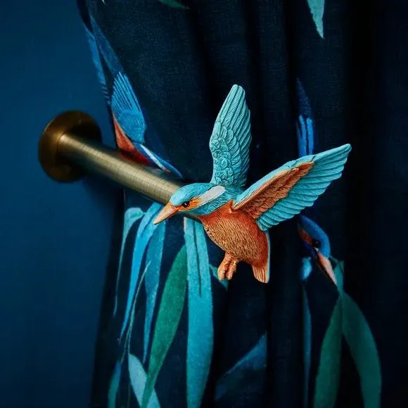 Curtain Dresser with Kingfisher Design - Multicolor